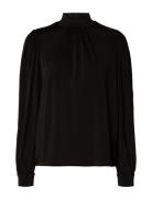 Slfsaya Ls High Neck Top Tops Blouses Long-sleeved Black Selected Femm...