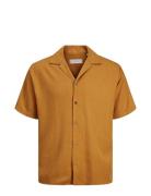Jprccaaron Tencel Resort Shirt S/S Ln Tops Shirts Short-sleeved Orange...