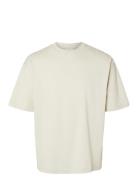 Selected Homme Slhlooseoscar Ss O-Neck Tee Noos Beige