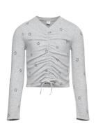 Lindex Top Long Sleeve Embroidery An Grå