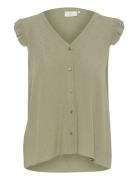 Kaffe Karonna Sleeveless Shirt Khaki Green