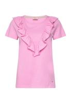Mmlobo O-Ss Flounce Tee Tops T-shirts & Tops Short-sleeved Pink MOS MO...