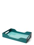 PRINTWORKS Lacquered Tray - Swell, Turquoise/Green L Grön