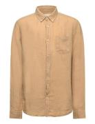 GANT Reg. Linen Ls Bd Shirt Beige