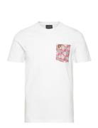 Floral Print Pocket T-Shirt Tops T-shirts Short-sleeved White Lyle & S...