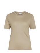 Vila Vialexia O-Neck S/S T-Shirt - Noos Beige