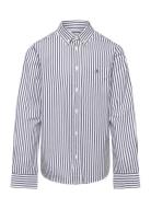 Striped Shield B.d Poplin Shirt Tops Shirts Long-sleeved Shirts Blue G...