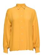 D2. Drapy Puff Sleeve Shirt Tops Shirts Long-sleeved Yellow GANT