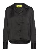Jxeva Ls Comfort Satin Shirt Noos Tops Shirts Long-sleeved Black JJXX