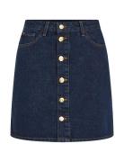 Tommy Hilfiger Dnm Mini Skirt Hw Cler Blå