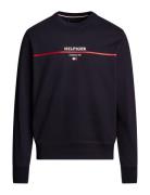 Tommy Hilfiger Hilfiger Stripe Terry Sweatshirt Marinblå