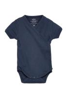 Copenhagen Colors Baby Rib Jersey Body Crossover W. Ss Blå