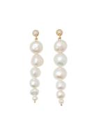 Blue Billie Drop Pearl Earrings Guld