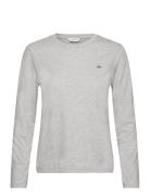 Reg Shield Ls T-Shirt Tops T-shirts & Tops Long-sleeved Grey GANT