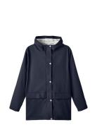 LMTD Nlndry10 Long Rain Jacket Fo Marinblå