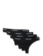 Pieces Pclogo Lady Thong 4 Pack Noos Bc Svart