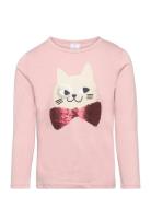 Lindex Top L S Placement Print Cat Wi Rosa