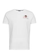 Archive Shield Emb Ss T-Shirt Tops T-shirts Short-sleeved White GANT