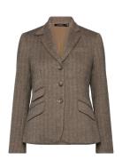 Lauren Ralph Lauren Herringb Tweed Blazer Brun