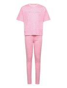 Juicy Couture Warped Juicy Ss Tee And Legging Lounge Set Rosa