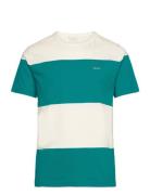 GANT Bar Stripe Ss T-Shirt Grön