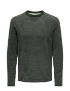 ONLY & SONS Onsniguel Reg 12 Stripe Crew Knit Grön