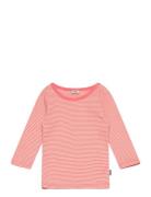 Mads Nørgaard Soft Mini Striped Tobinino Tee Ls Rosa