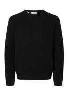 Selected Homme Slhross Ls Knit Structure Crew Neck Noos Svart