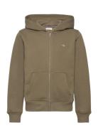 GANT Shield Zip Hoodie Khaki Green