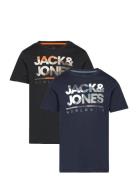 Jack & J S Jjluke Tee Ss Crew Neck 2Pk Mp Jnr Marinblå