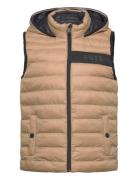 BOSS Puffer Jacket Sleeveless Beige