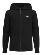 Jack & J S Jcoair Sweat Zip Hood Jr Svart