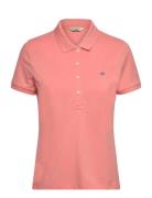 GANT Slim Sheild Cap Sleeve Pique Polo Rosa