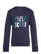 Lyle & Scott Polygon Graphic Sweatshirt Marinblå