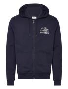 Les Deux Triple Zipper Hoodie Marinblå