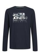 Jack & J S Jjluke Tee Ls Crew Neck Mni Marinblå