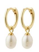 Pilgrim Berthe Recycled Pearl Hoop Earrings Gold-Plated Guld