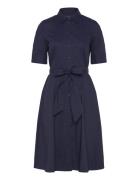 Lauren Ralph Lauren Silky Strtch Cotton-Dress Marinblå