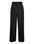 Mango Wideleg Pleated Trousers Svart