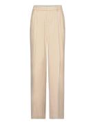 Mango Chalk-Stripe Trousers Beige