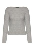 Mango Boat-Neck Knitted Sweater Grå