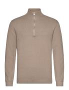 Lindbergh Ecovero Half Zip Knit Beige