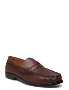 Mango Leather Penny Loafers Brun