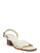 Mango Block-Heel Sandals Vit