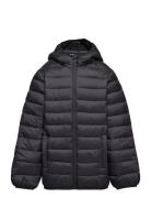 Mango Hood Quilted Coat Svart