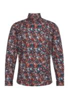 Lindbergh Aop Superflex Shirt L/S Burgundy