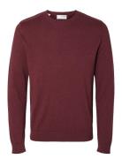 Selected Homme Slhberg Crew Neck Noos Burgundy