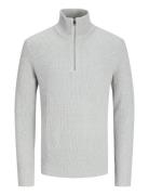 Jack & J S Jjeperfect Knit Half Zip Sn Grå