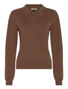 NORR Als Polo Knit Top Brun