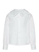 Mango Baby-Collar Openwork Shirt Vit